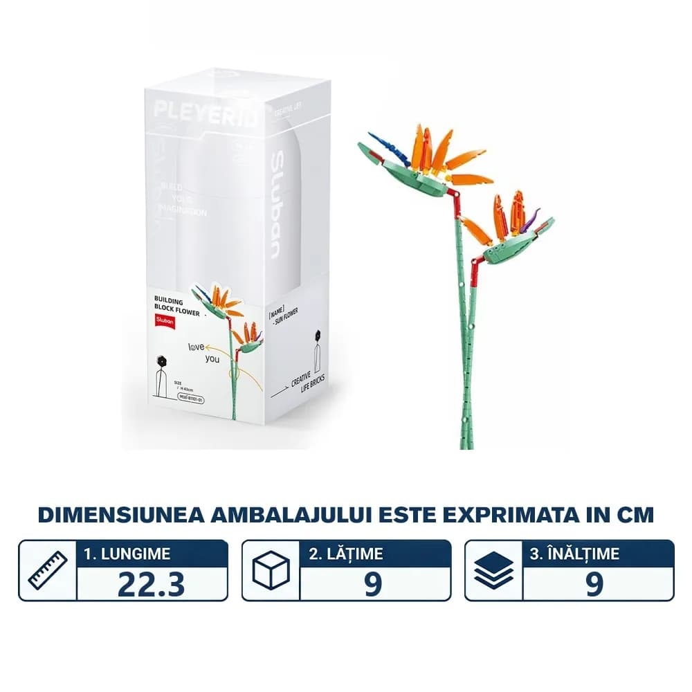 Set de Constructie Flowers, 148 piese, Pasarea Paradisului - Sluban — miniatură