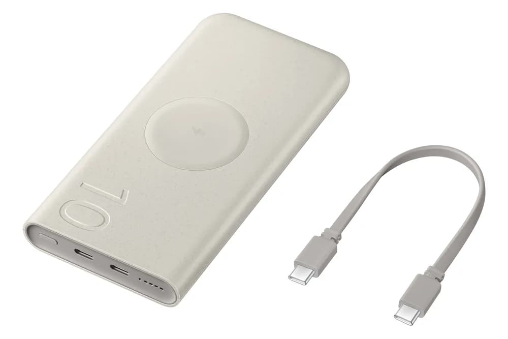 Baterie externa 2 x USB Type C, 10000 mAh, 25W, Wireless Bej "EB-U2510XUEGEU" — miniatură