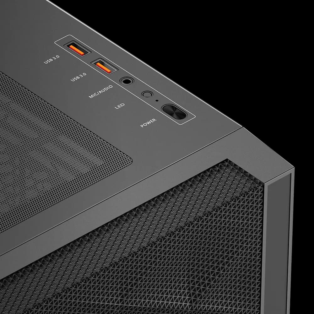CARCASA PCCOOLER, Middle Tower, ATX, fara sursa, sticla securizata, 3 ventilatoare incluse, iluminare ARGB, negru, USB 3.2 gen 2 x 2, mic, audio, "C3D510 ARGB BK" — miniatură