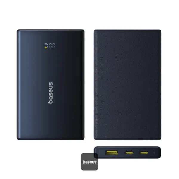 POWER BANK Baseus PicoGo, display, capacitate 10000mAh, 20W, 2 x USB Type-C, 1 x USB, total 5V/3A, include cablu Type-C to Type-C 60W lungime 30cm, negru, "P10076801123-00" - 6932172670856 — miniatură
