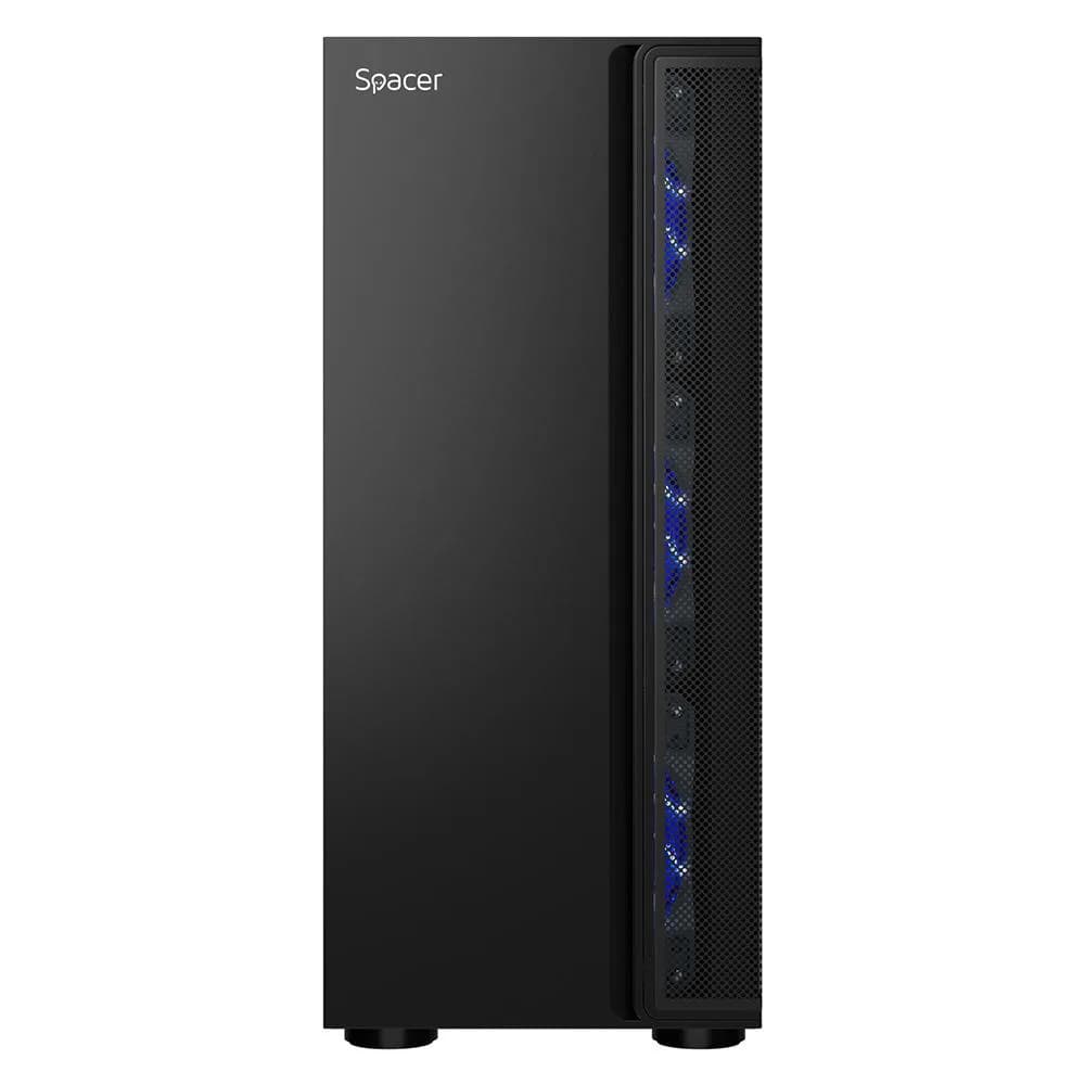 Carcasa SPACER ICE HERO, RGB, Mid Tower, Black — miniatură