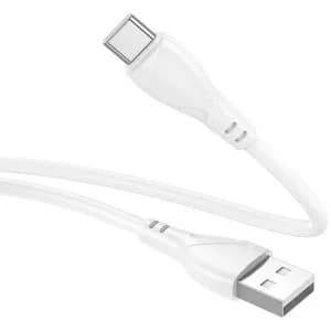 CABLU alimentare si date Borofone "BX121", Charging Data Cable pt. smartphone, USB la USB Type-C, 3A, 1m, alb "6941991123078"