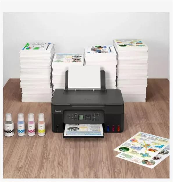 "Multifunctional inkjet color CISS Canon PIXMA G3470 Black, dimensiune A4(Printare, Copiere, Scanare), viteza imprimare 11ipm alb-negru, 6ipm color,rezolutie printare 4800x1200 dpi, imprimare fara margini, alimentarehartie 100 coli, scanner CIS rezolutie 600x1200 dpi, copiere multipla 99copii — miniatură