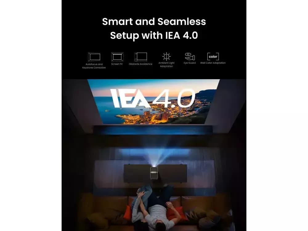 Proiector smart portabil Anker, NEBULA Cosmos 4K SE, DLP, 1800 ANSI lumeni, auto-focus,BTH, difuzor 2x15W, 3840x2160, HDMI, USB-A, audio, negru | gri, "D2342211" - 0194644056506 — miniatură