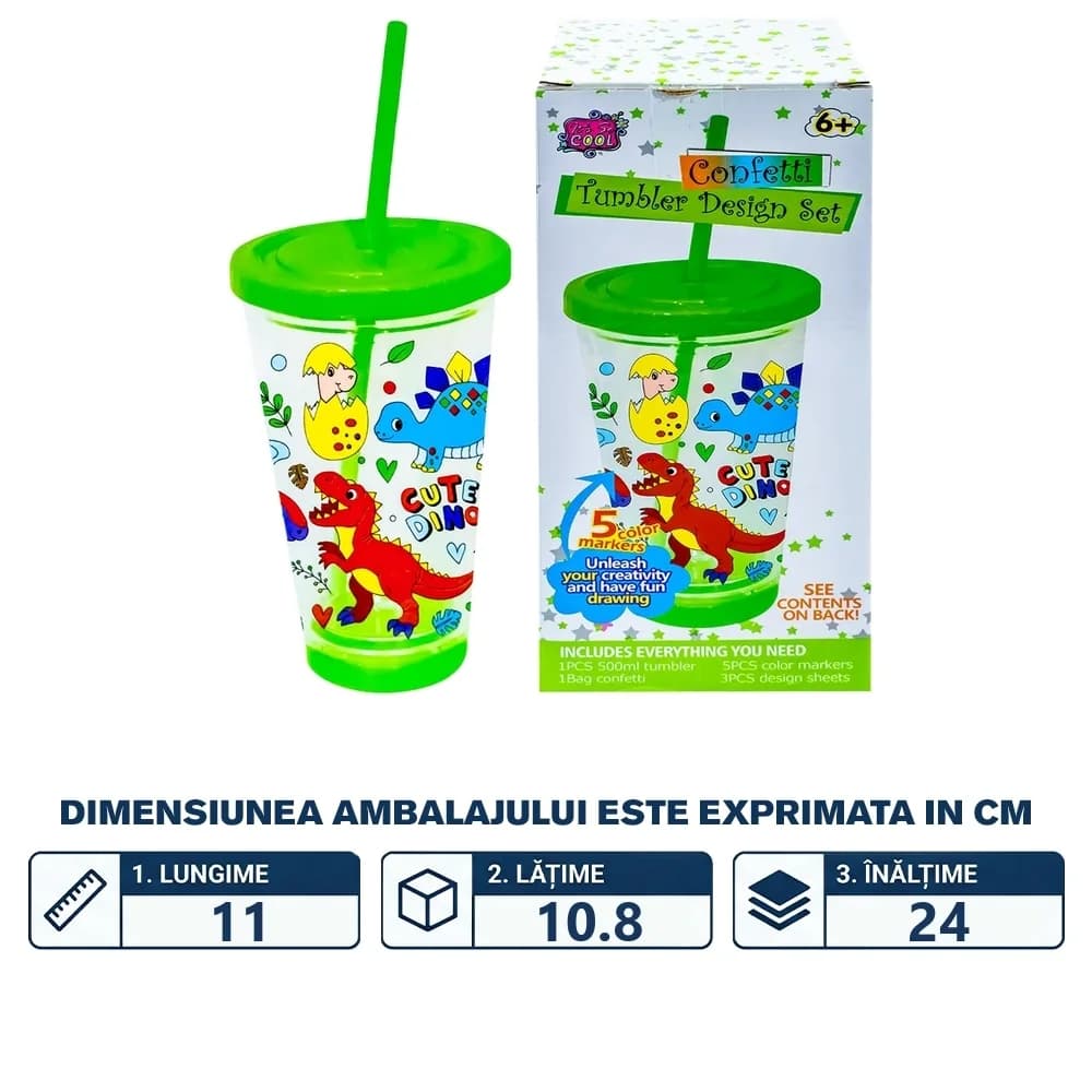 Set DIY - Pahar din plastic, 500 ml — miniatură