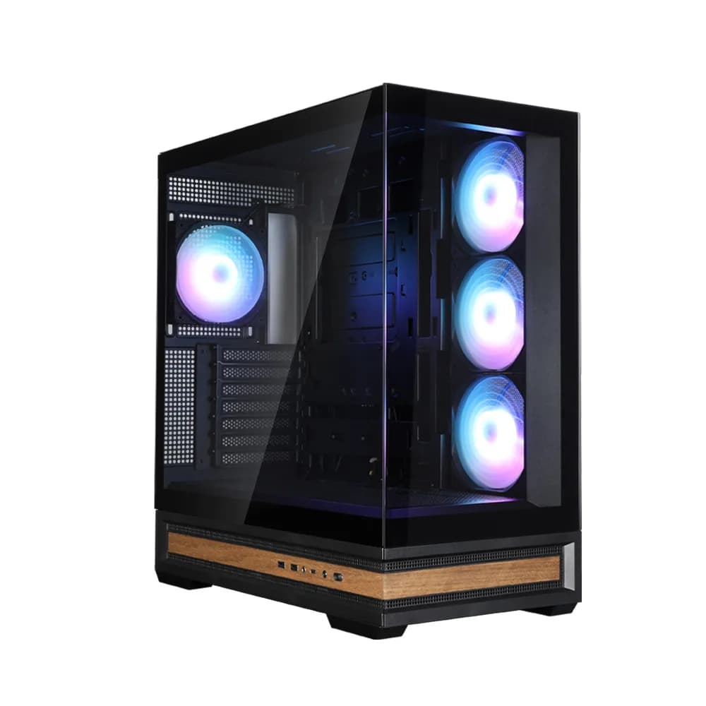 CARCASA Zalman "P40 NAMU", middle tower, gaming, fara sursa, suporta 10xfan, 4xfan inclus, PSU shroud, afisaj electronic, USB Type-C x 1, USB 3.1 gen1 x 2, audio+mic, 7 sloturi expansiune, negru, "P40 NAMU Black" — miniatură