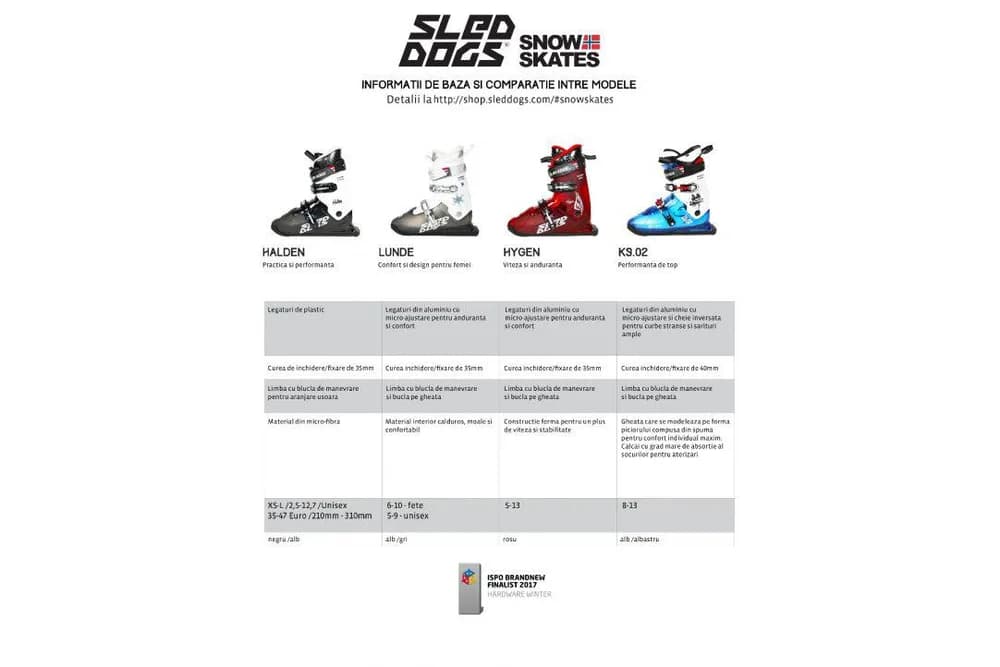 SNOWSKATES SLED DOGS K9.02- 290 mm, 44.5 — miniatură