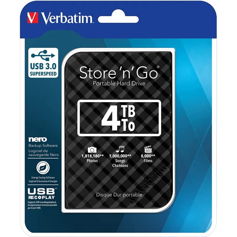 HDD extern Verbatim StoreNGo 4TB 2.5 3.0 black "53223" — miniatură