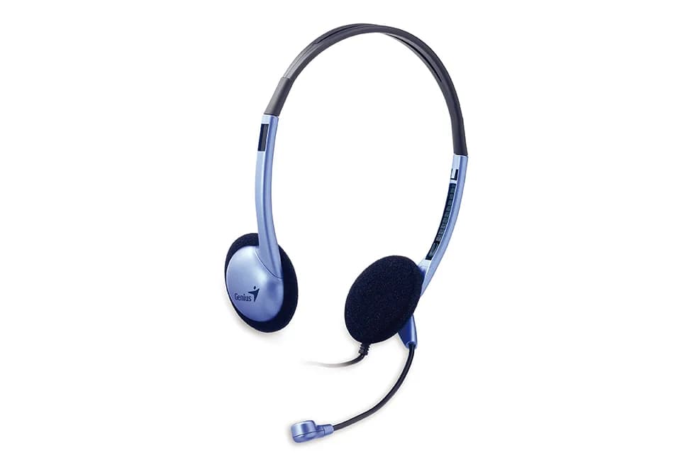 CASTI Genius, "HS-02B", cu fir, standard, utilizare multimedia, microfon pe brat, conectare prin Jack 3.5 mm x 2, albastru, "31710037100"