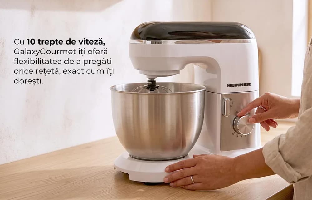 Mixer planetar Heinner GalaxyGourmet HPM-1010WHBK — miniatură