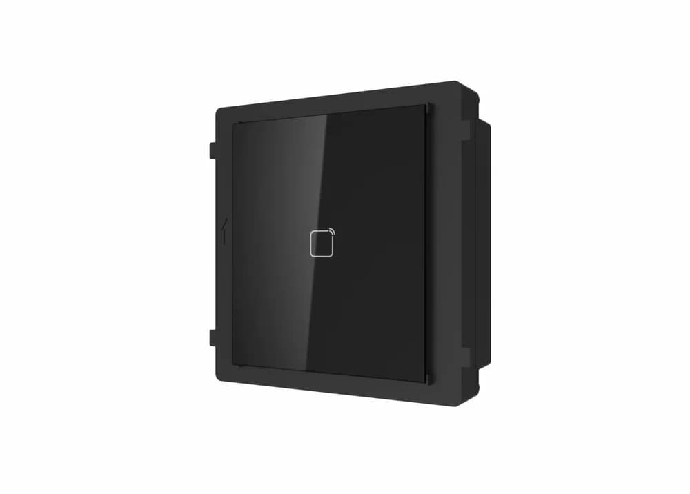 Modul cititor de card Mifare pentru videointerfon modular Hikvision DS-KD-M; deschidere usi cu card acces Mifare 13.56 MHz (cardurile nu suntincluse); iluminare pe timp de noapte; protectie IP 65; Dimensiuni: 98.5mm × 100 mm × 33.7 mm; Temperatura de functionare: -40°C to +60°C;
