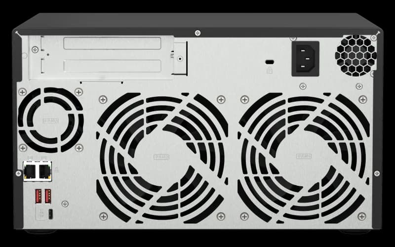 NAS QNAP 873A 8-Bay, CPU AMD Ryzen V1000 series V1500B 4C/8T 2.2GHz, RAM 8GB (1x 8GB) DDR4 (2 x SODIMM slots, max. 64GB, suport optional ECC RAM), 8x 2.5/3.5 SATA 6Gbps, 2x M.2 2280 NVMe PCIe Gen3 x1 HDD (neincluse), LAN: 2 x 2.5GbE (optional port 10GbE prin placa PCIe), tower, single PSU, 250W — miniatură