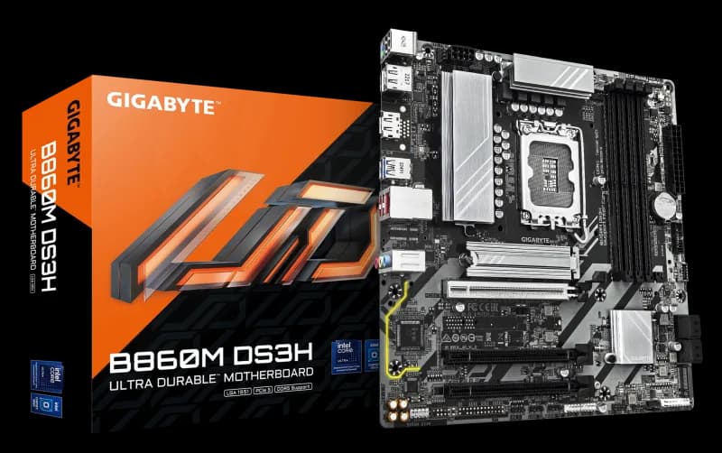 Placa de baza Gigabyte B860M DS3H, LGA 1851, DDR5, Micro-ATX