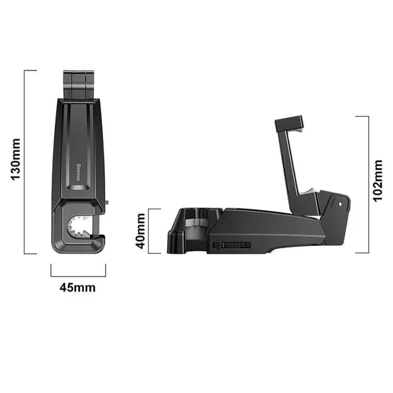 SUPORT AUTO Baseus pt. SmartPhone, fixare pe tetiera, ofera posibilitatea reglarii unghiului de vizionare pe verticala si orizontala (360 de grade), negru "SUHZ-A01" - 6953156291973 — miniatură
