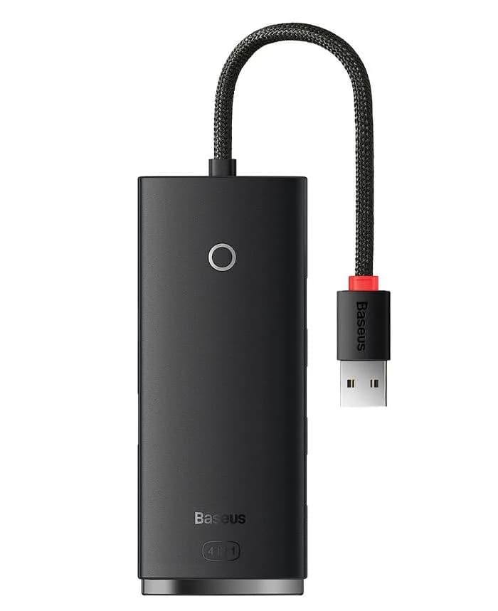 Hub USB Baseus Lite, USB-A, 4 porturi, Negru