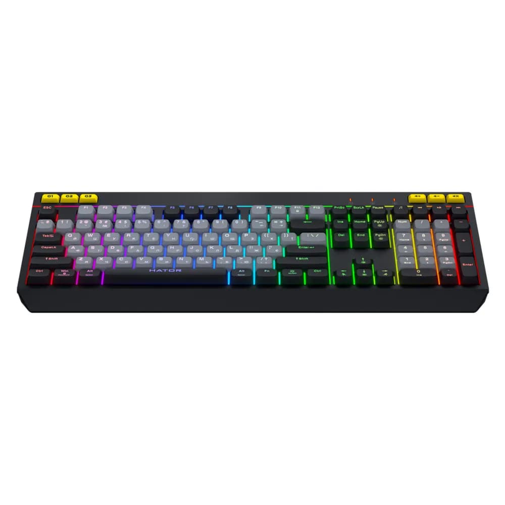 Tastatura Gaming HATOR Icefall, RGB, USB, negru — miniatură