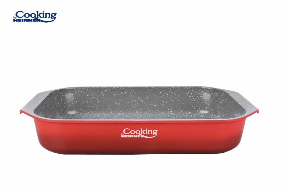 TAVA ALUMINIU CU ACOPERIRE CERAMICA 39.5x26 CM, RED LINE, COOKING BY HEINNER