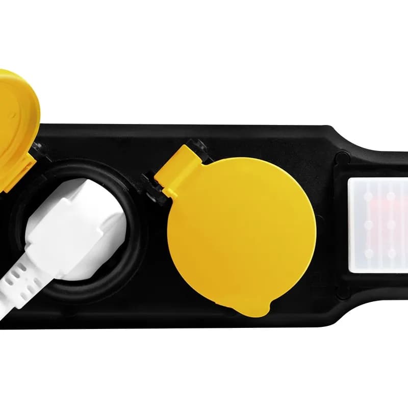 PRELUNGITOR LOGILINK, Schuko x 4, conectare prin Schuko (T), cablu 1.5 m, 16 A, protectie stropire cu apa, negru/ galben, "LPS254" — miniatură