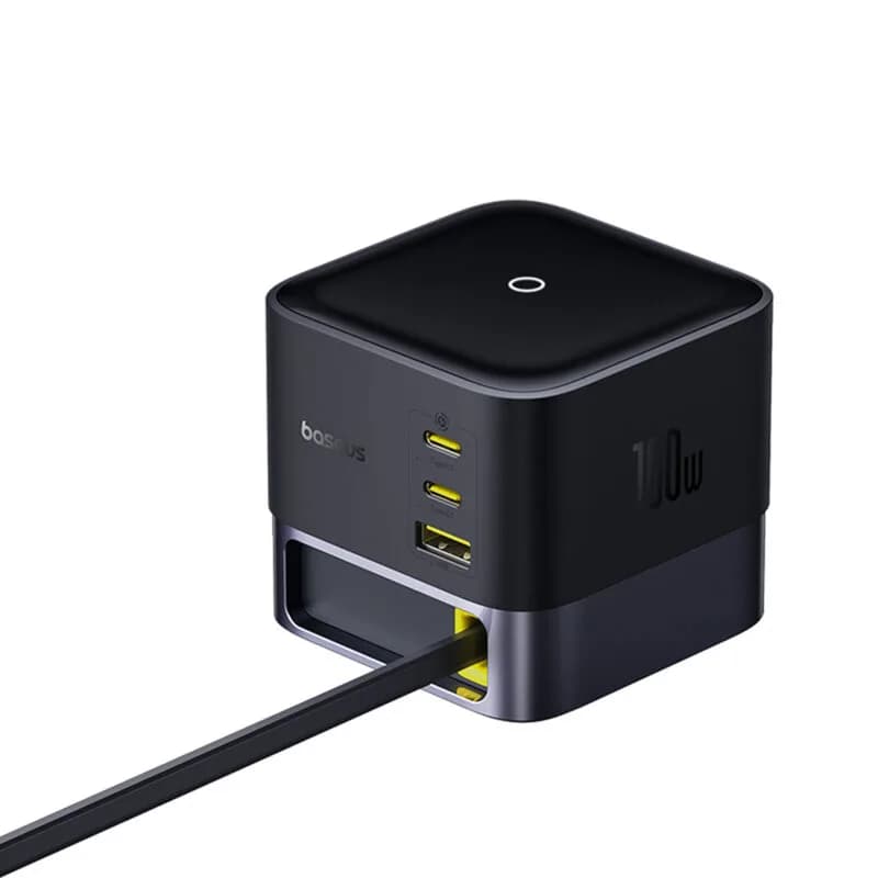 INCARCATOR retea Baseus Super GaN, Quick Charge 100W, 3 x USB Type-C, 1 x USB, negru "P10164001123-00" - 6932172668938 — miniatură