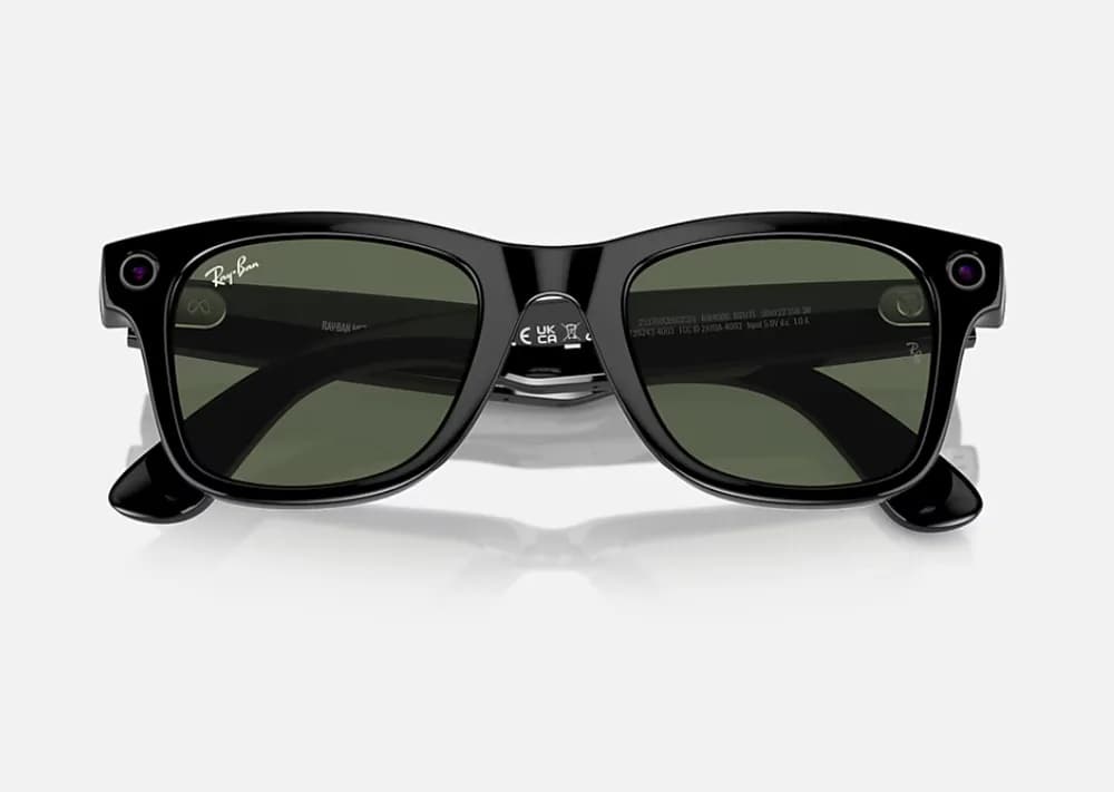 Ray-Ban Meta Wayfarer AI Glasses Shiny Black/G-15 Green — miniatură