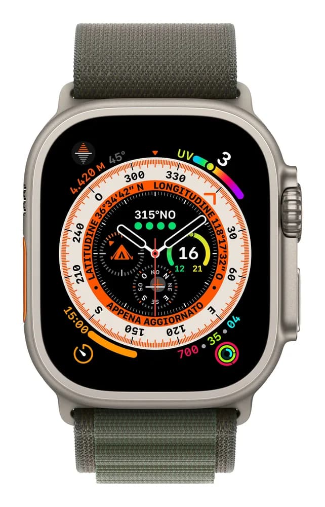 Smartwatch Watch Ultra GPS + Cellular 49mm Titanium Case with Alpine Loop M - Green "MQFN3" — miniatură