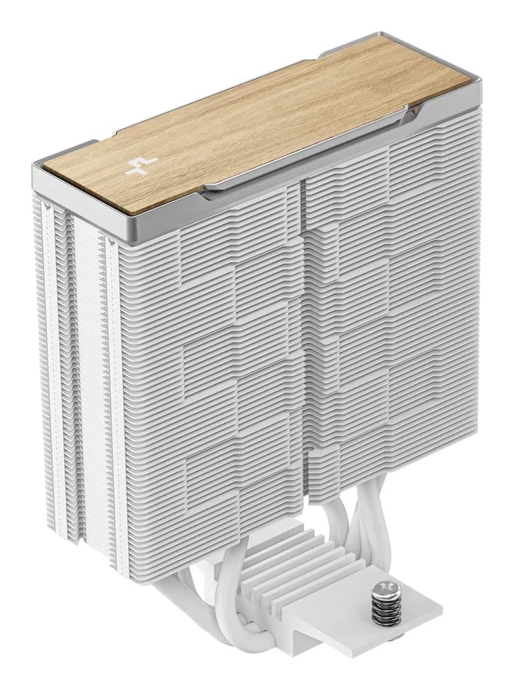 COOLER DeepCool "AK400 G2 WH" skt. Intel si AMD, racire cu aer, vent. 120mm, 2200 rpm, 4 heatpipies, inaltime 156mm, top cover lemn, alb,"R-AK400G2-WHNNMN-GJD" — miniatură
