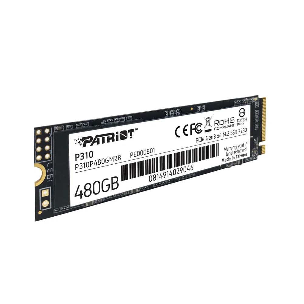 SSD PATRIOT, P310, 480 GB, M.2, PCIe Gen3.0 x4, R/W: 1700/1500 MB/s, "P310P480GM28" — miniatură