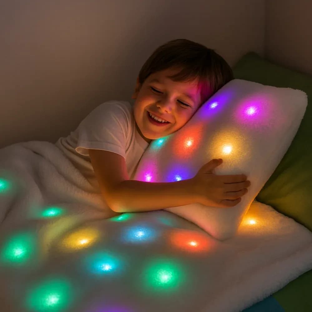Set pernă și pătură cu LED