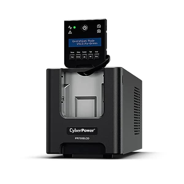 UPS CYBER POWER Line Int. cu Sinusoida Pura,tower,750VA/ 675W,AVR,6xIEC,dilay LCD,1xRBP0014,Backup 4-12 min,incarcare 8h,USB,RS232,GreenPower,serie PR "PR750ELCD" — miniatură