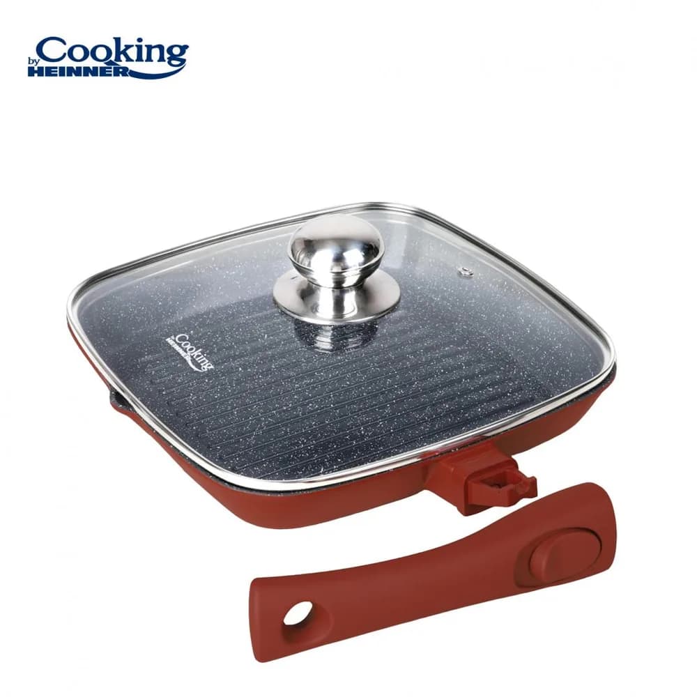 TIGAIE GRILL ALUMINIU+CAPAC 28x4 CM, CALABRIA, COOKING BY HEINNER — miniatură