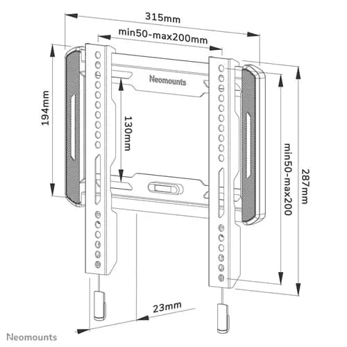 Suport TV de perete, Neomounts by Newstar WL30-550BL12, Fix, 24"- 55", VESA 200x200mm, suporta pana la 45kg, negru — miniatură
