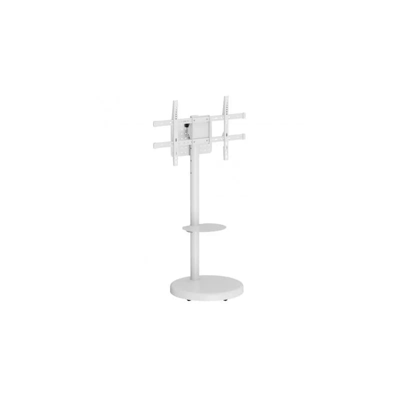 Stand TV mobil pe roti, raft pentru dispozitive multimedia, 37 - 86 inch, reglabil, Alb, Techly, ICA-TR55 "ICA-TR55"