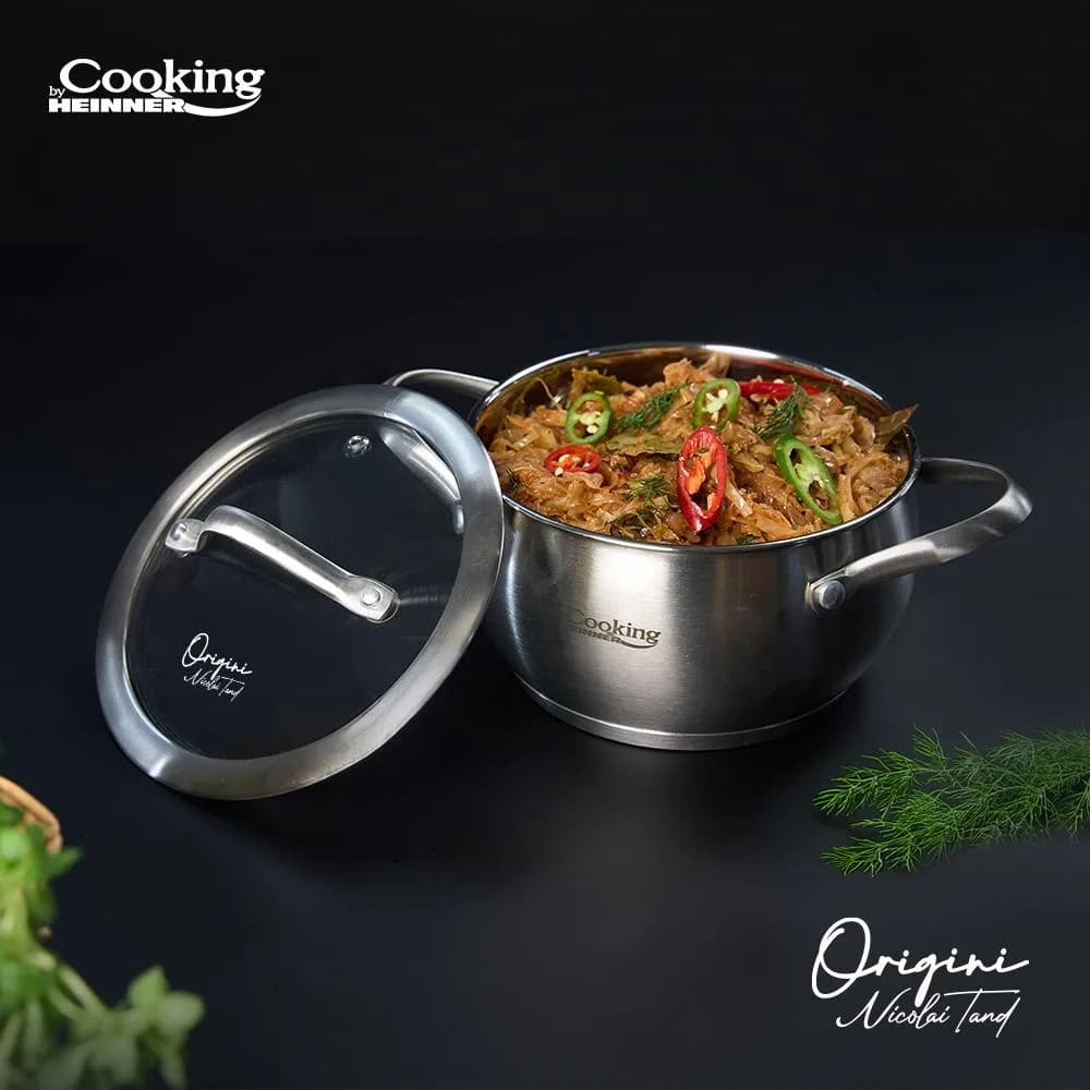CRATITA INOX+CAPAC 16X9 CM, 1.8L, NICOLAI TAND, ORIGINI, COOKING BY HEINNER — miniatură