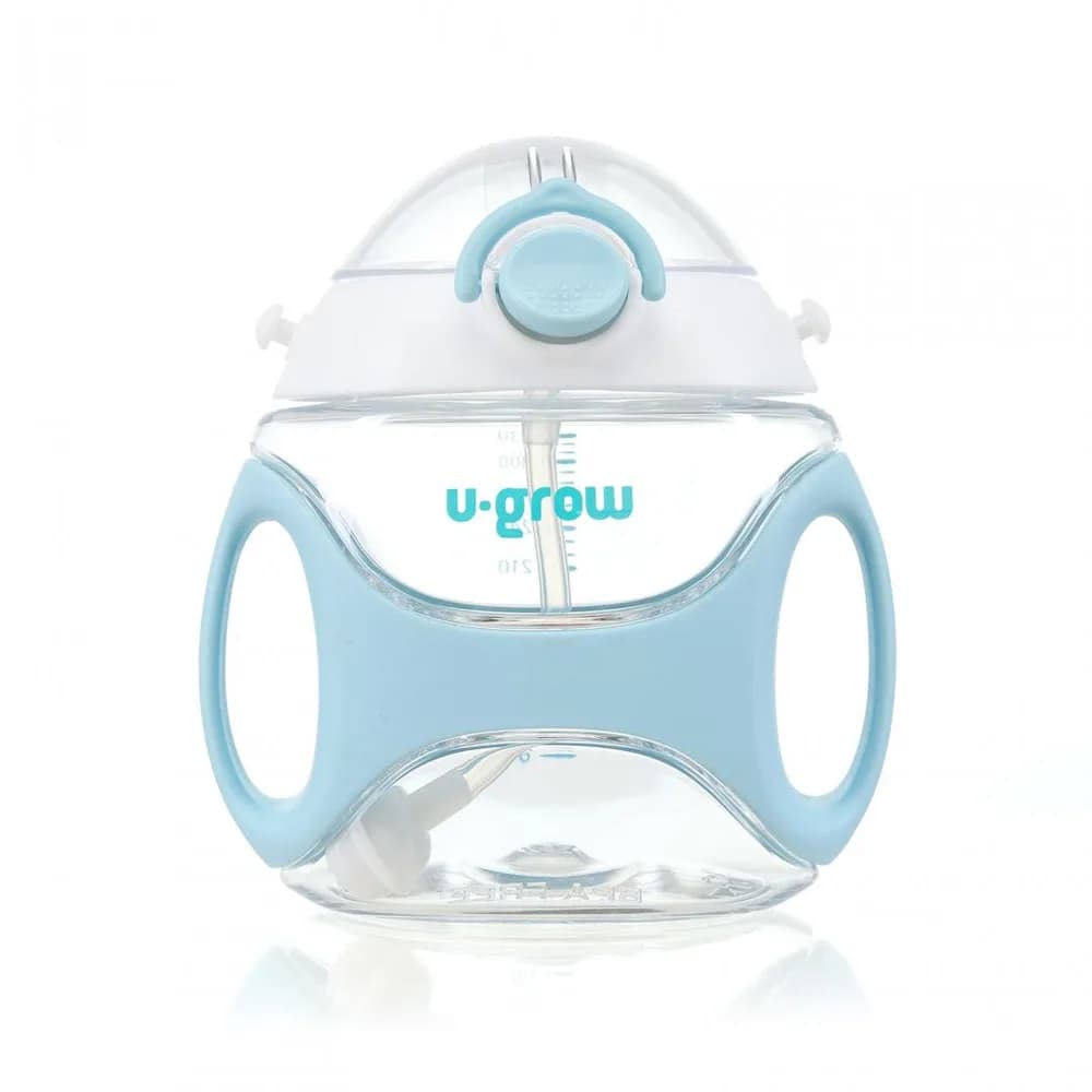 Sticla tritan cu pai si curea, 330 ml, blue, U-Grow