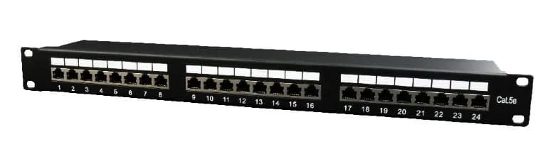 PATCH PANEL GEMBIRD 24 porturi, Cat5e, 1U pentru rack 19", black, "NPP-C524-002"