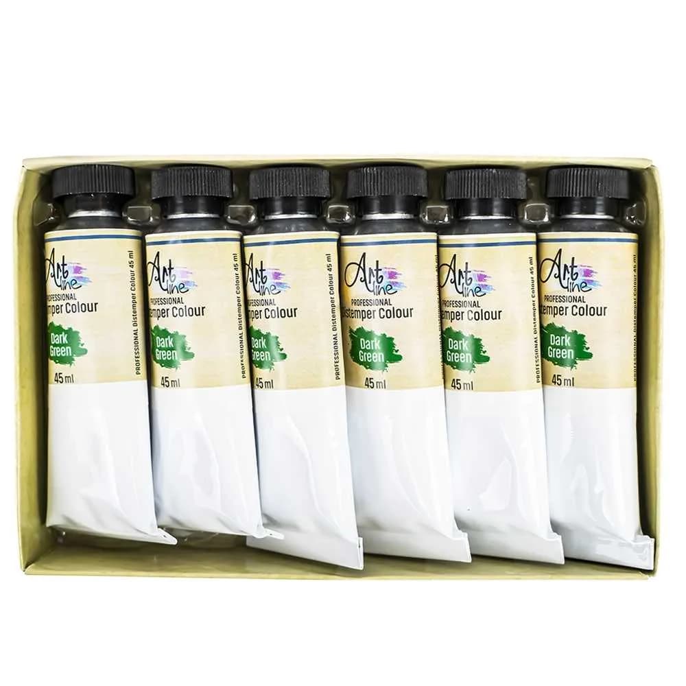 Tempera Art, VERDE, 45ml, 6 buc/set - ARTLINE — miniatură