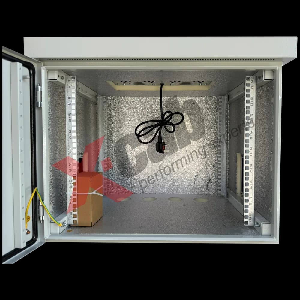 Cabinet metalic de exterior 19", cu izolatie termica, rack de perete, 9U 600x400 mm, IP-55, Xcab seria F "Xcab-FX196409" — miniatură