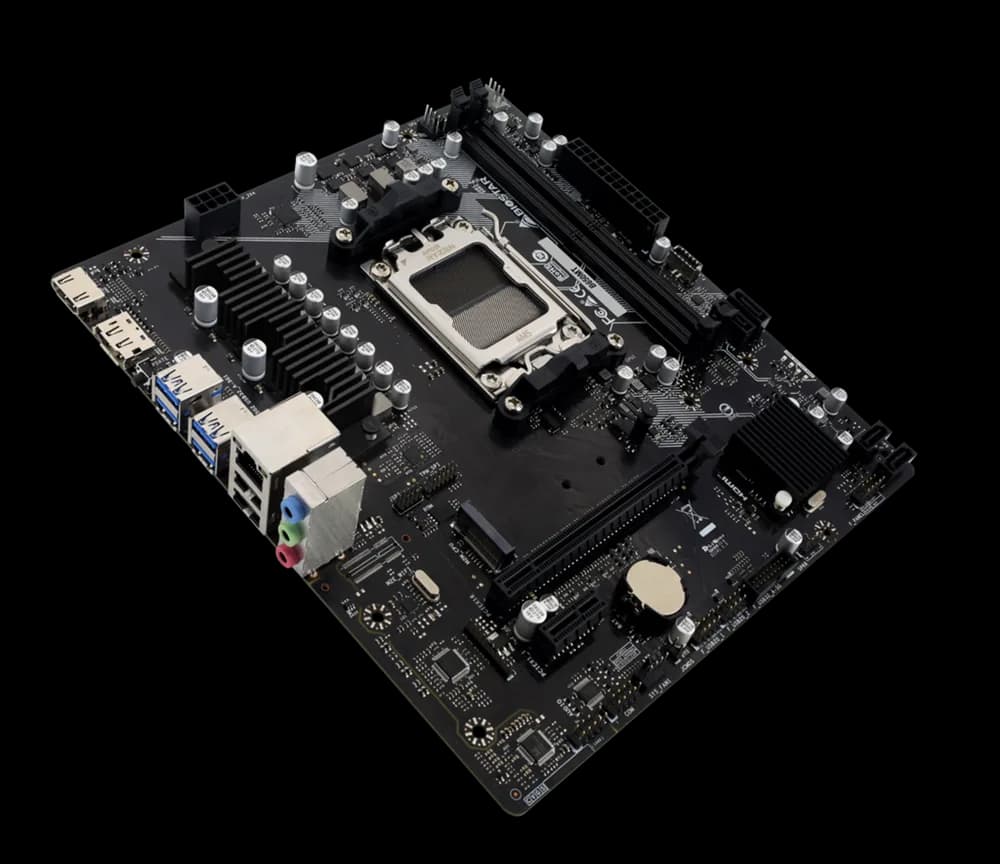 Placa de baza Biostar "B650MT", skt. AM5, chipset AMD B650, mATX, 2 x DDR5 max. 128 GB, USB 3.2 gen 2, 4 x SATA, 1 x M.2, PCIe 4.0, HDMI 1.4 4K, Display Port 1.2, "B650MT" — miniatură