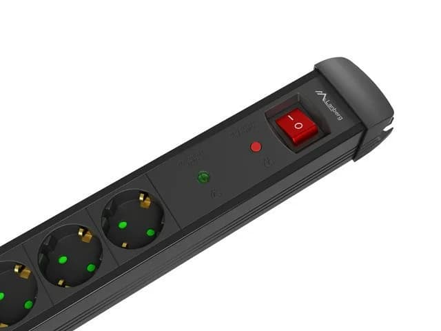 Prelungitor cu protectie la supratensiune SP1, 1.5m, 5 prize, negru — miniatură