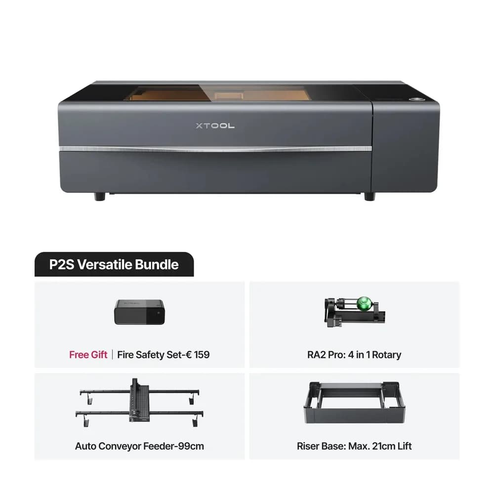 Gravator laser xTool P2S 55 W – CO2 Desktop Class 4 (P1030634) — miniatură
