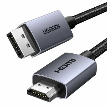 CABLU video Ugreen, "DP125" DP (T) la HDMI (T), 4K/30Hz, lungime 2m, braided, negru "35842" - 6941876238422