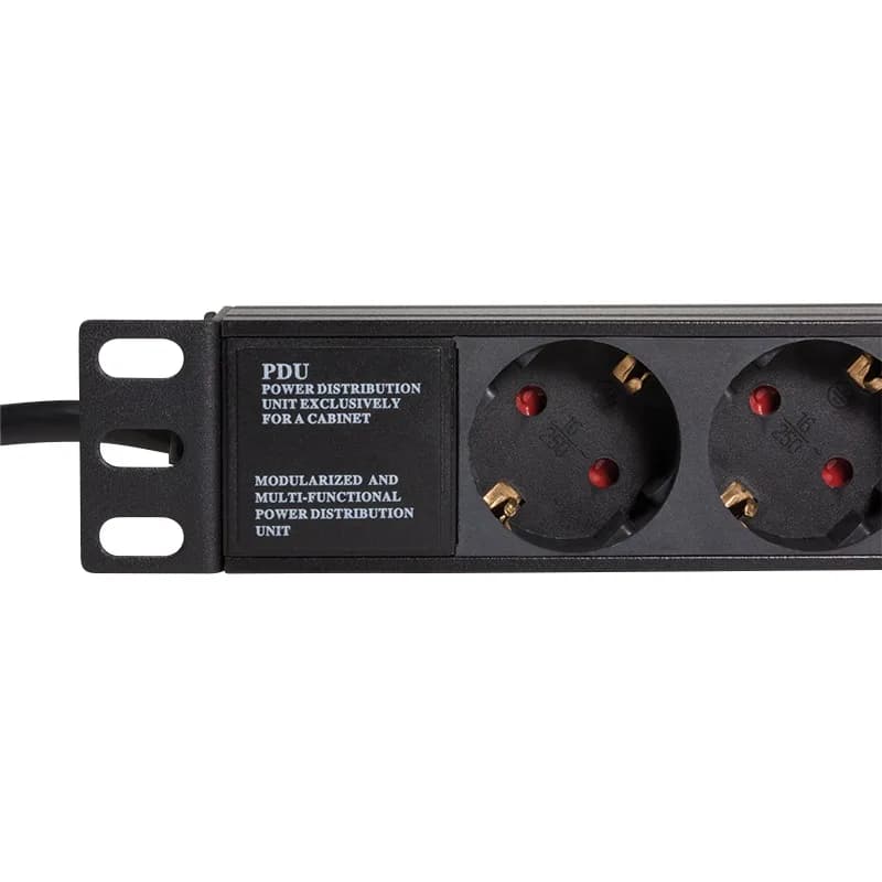 PDU LOGILINK 1U pt. rack 19 inch, 9 prize Schuko, intrare Schuko, max 16 A, 2 m, "PDU9C03" — miniatură