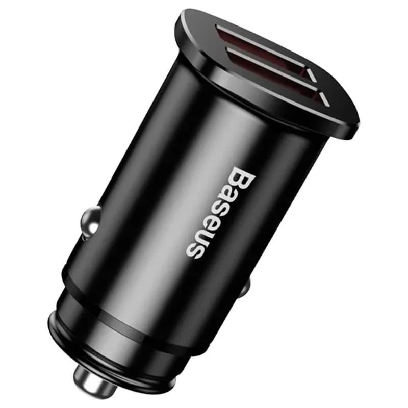 INCARCATOR AUTO Baseus Metal, QC3.0, 2 x USB, total output 30W, pt. bricheta auto, negru "CCALL-DS01" - 6953156284180 — miniatură