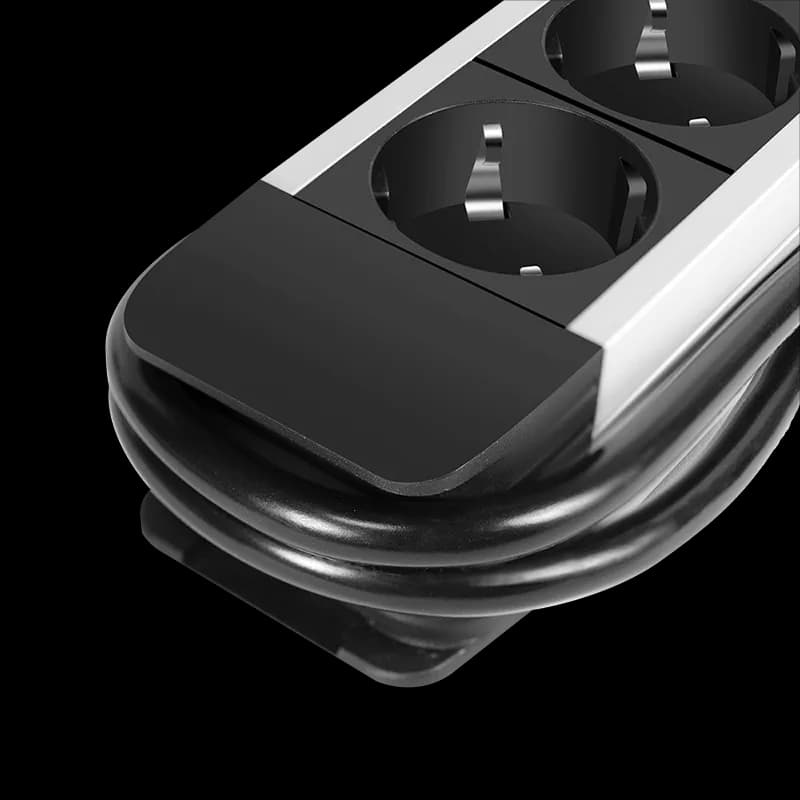 PRELUNGITOR LOGILINK, Schuko x 5, cablu 3G 1.5mm2, 230 V/16 A, 50 Hz, max. 3500 W, LCD consum, butoane: Power, Q, CO2, Reset, 1.4m, negru-argintiu, "LPS286" — miniatură