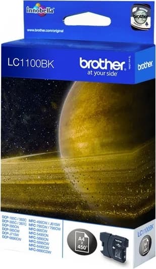 Cartus Cerneala Original Brother Black, LC1100BK, pentru DCP-385|395|585|6690|J715|MFC-490|5490|5895|6490|6890|790, 450, "LC1100BK"