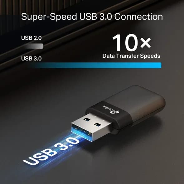 ADAPTOR RETEA TP-Link, Wi-Fi 6 AX3000 Dual-Band, MU-MIMO, USB 3.0, WPA3, "Archer TX50U" — miniatură