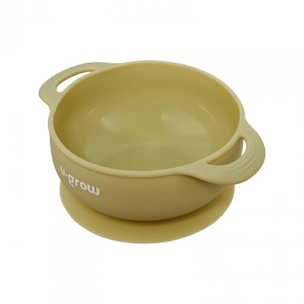 Set diversificare 5 piese silicon : baveta, bol, farfurie, lingurita si furculita, olive, U-Grow — miniatură