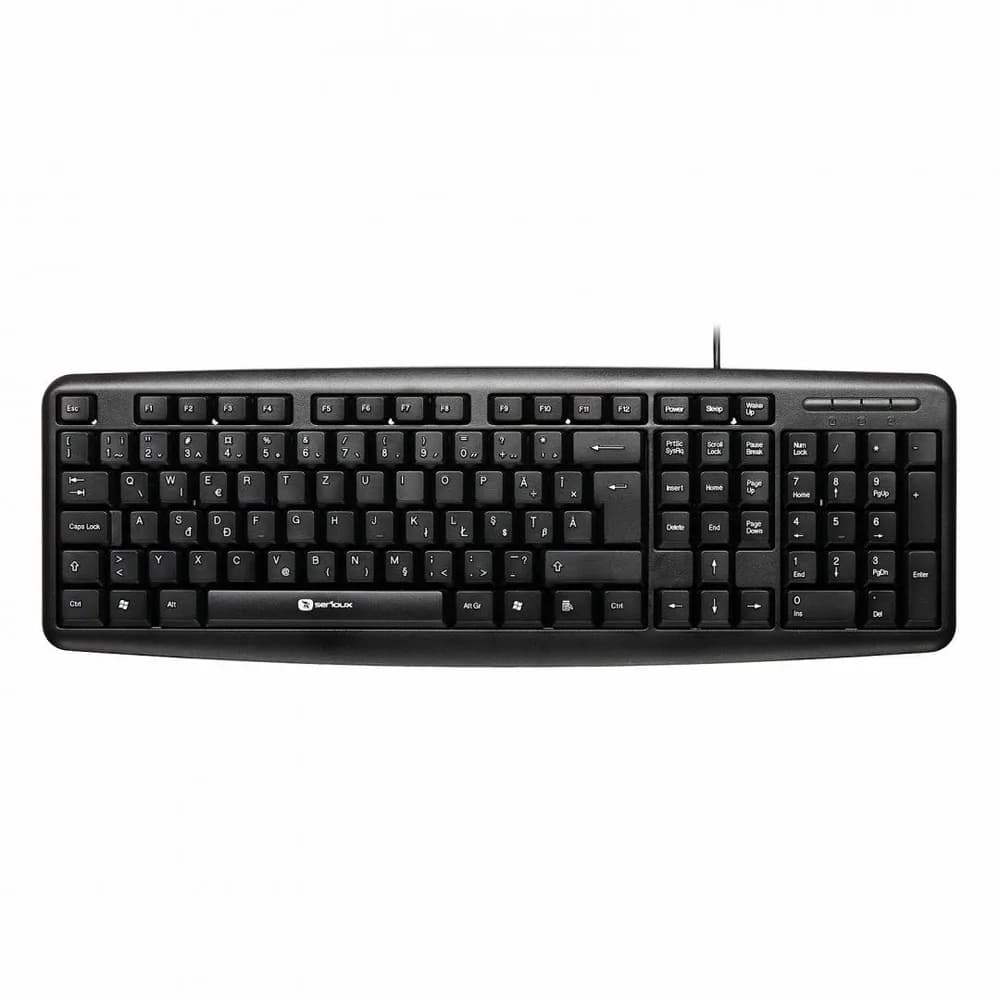 Tastatura Serioux 9400 ROMANIA, cu fir, RO layout, neagra, 104 taste, USB — miniatură