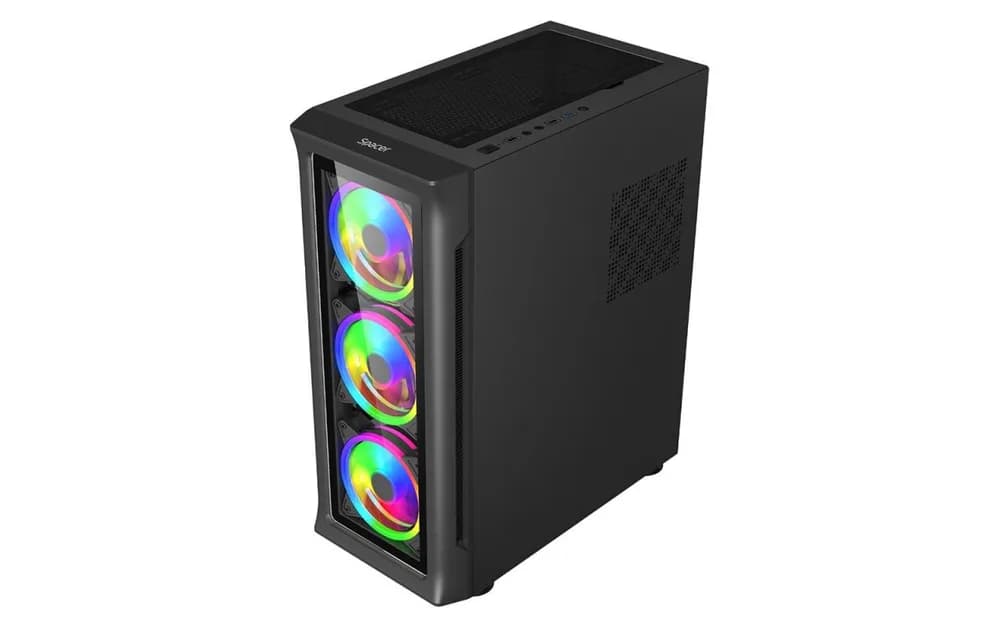 Carcasa SPACER SPCS-GC-SHIELD, RGB, Mid Tower, Black — miniatură