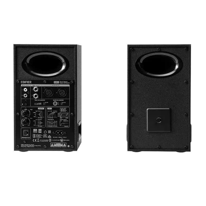 BOXE EDIFIER 2.0, RMS: 110W (2 x 30W + 2 x 15W + 2 x 10W), studio monitor, BT v6.0, volum, high freq, low freq, intrare jack 6.35 TRS balanced, XLR balanced, RCA/AUX, black, "MR5-BK" — miniatură